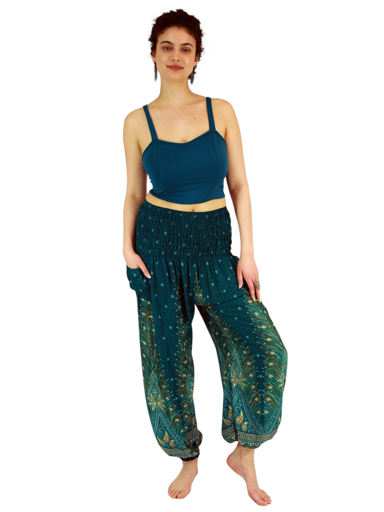 Harem Pant, Feather Print